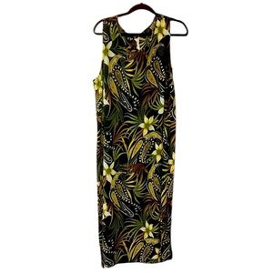 Plus Size Maxi Dress Tropical Print Size 18